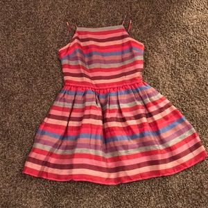 NWOT Bebe Striped Mock Neck Fit n Flare Dress.
